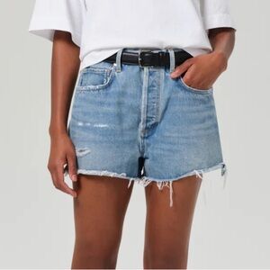 Citizens of Humanity Light Wash Distressed Marlow Button Fly Denim Shorts 27